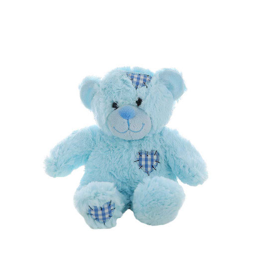 Urs albastru cu petice 20cm