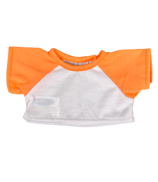 Tricou alb cu portocaliu 20cm personalizat cu logo