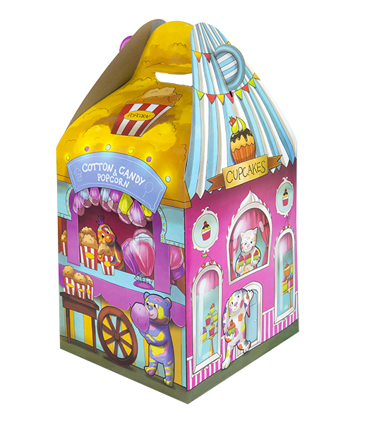 Cutie cadou cu mâner și ferestre perforate "Sweet Shop" – 40 cm